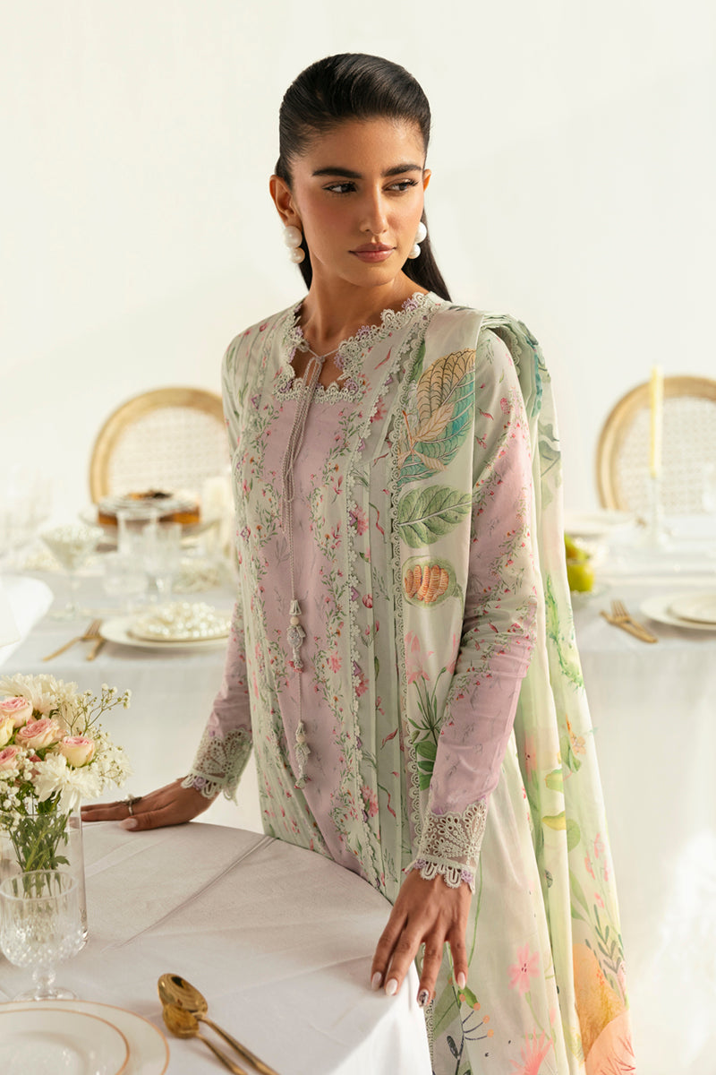 Qalamkar | Q Prints 2025 | PQ-07 LIRA L Tea Green Lawn