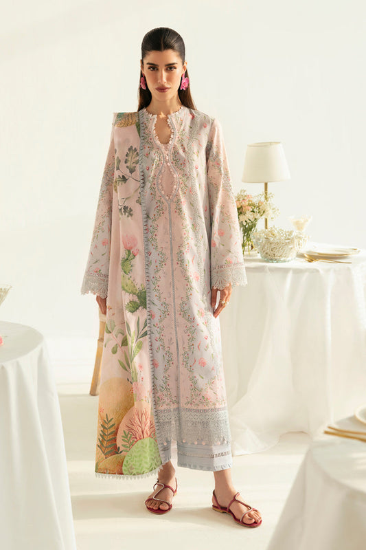 Qalamkar | Q Prints 2025 | PQ-07 JANE XS Pastel Pink Lawn