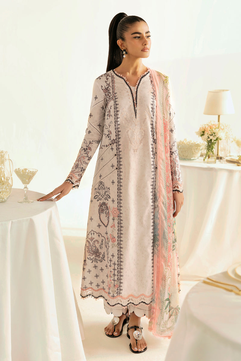 Qalamkar | Q Prints 2025 | PQ-09 LYRA XS Off White Lawn