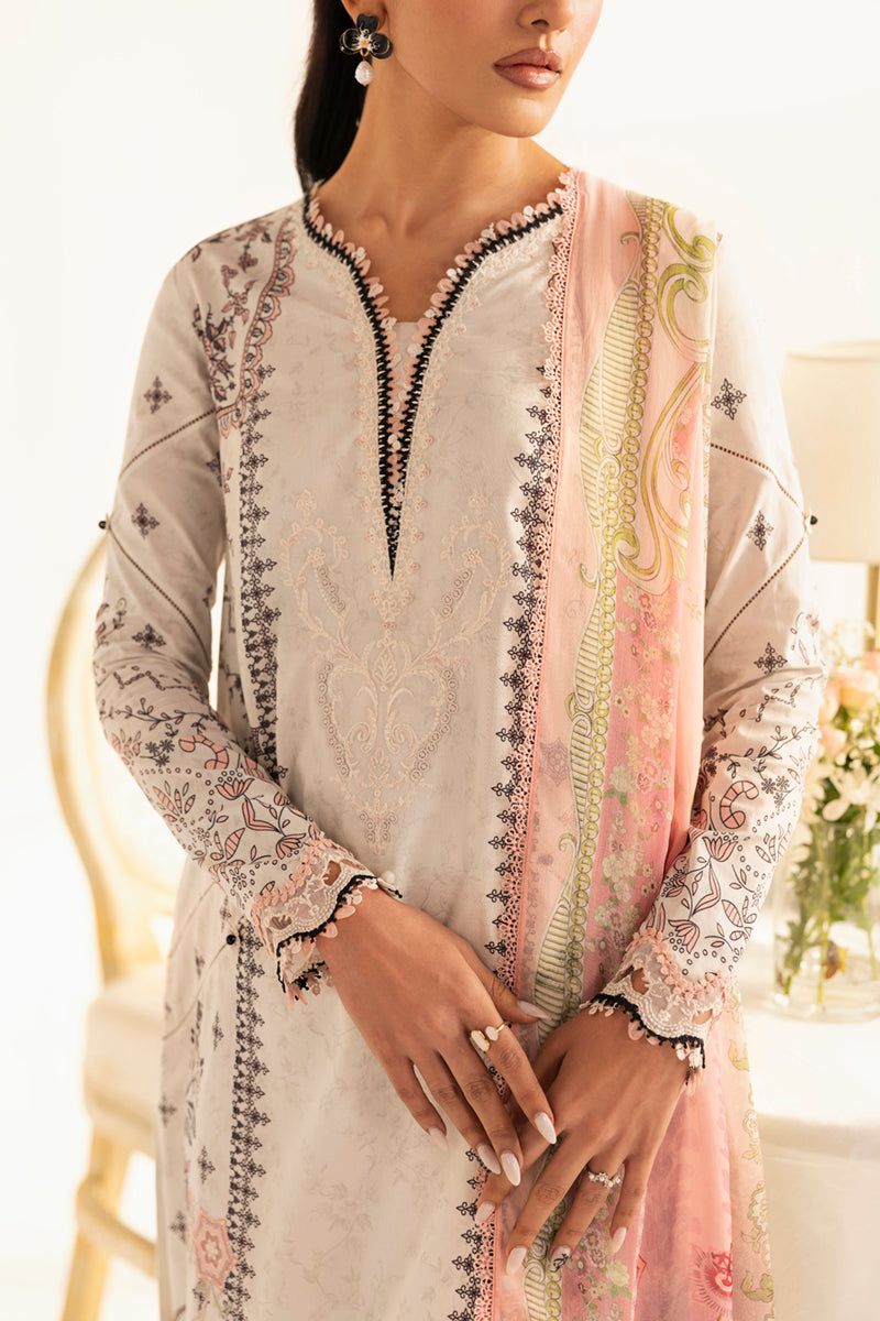 Qalamkar | Q Prints 2025 | PQ-09 LYRA M Off White Lawn