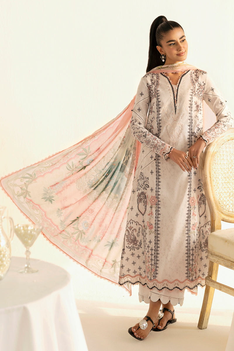 Qalamkar | Q Prints 2025 | PQ-09 LYRA XL Off White Lawn