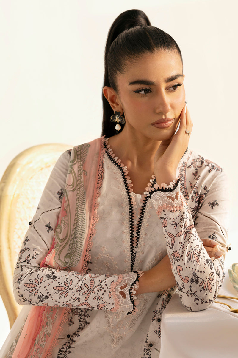 Qalamkar | Q Prints 2025 | PQ-09 LYRA L Off White Lawn