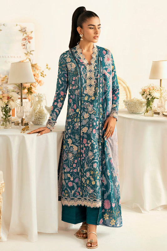 Qalamkar | Q Prints 2025 | PQ-04 RHEA XS Teal Lawn