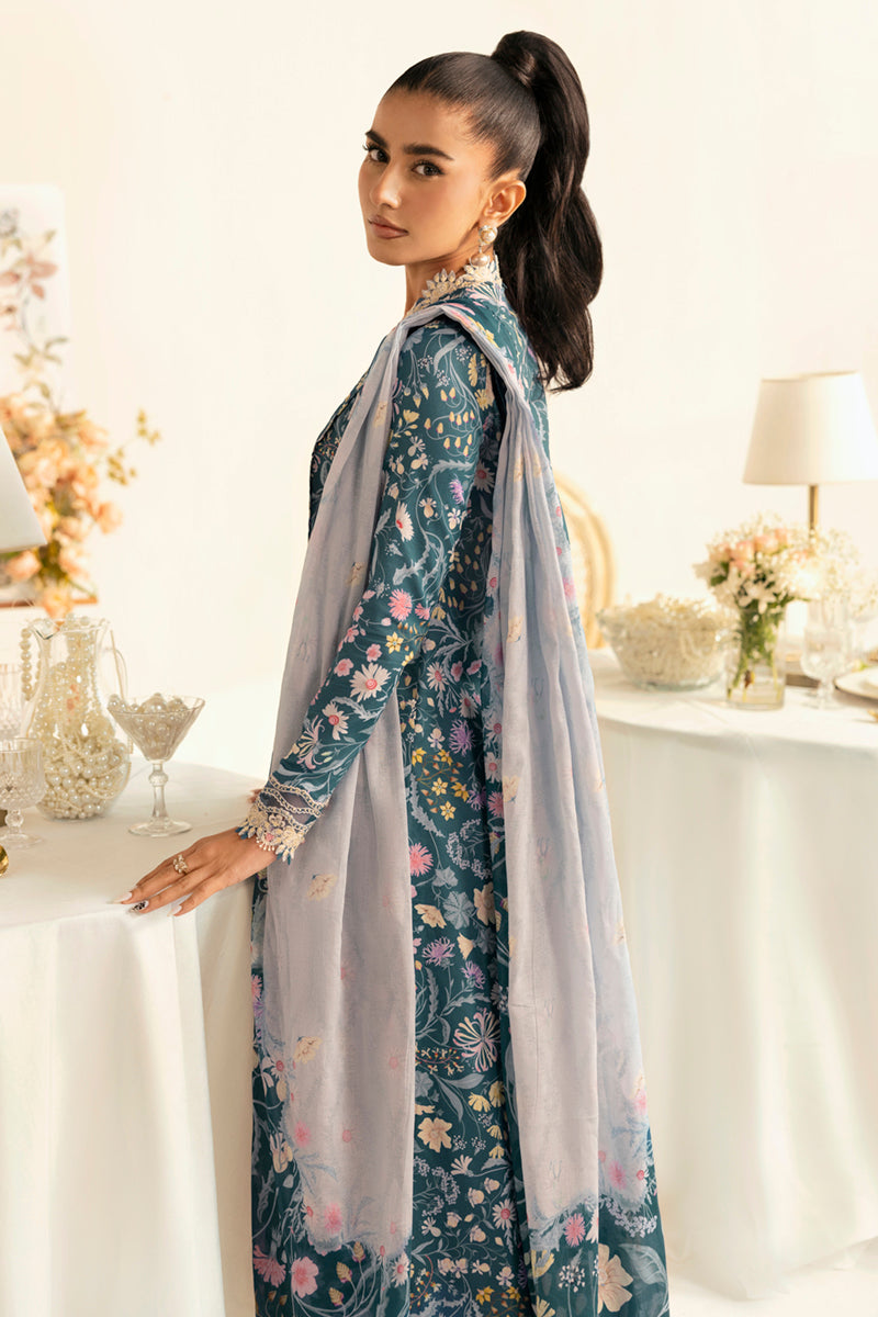 Qalamkar | Q Prints 2025 | PQ-04 RHEA S Teal Lawn