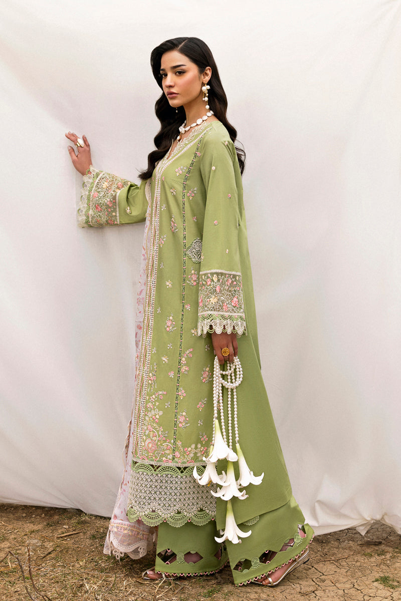 Qalamkar | Qlinekari Lawn | DC-01 Lovisa S Apple Green Lawn