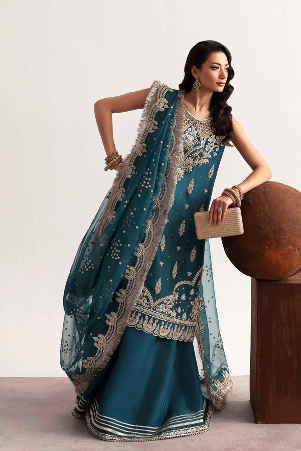 Akbar Aslam | Luxury Formals 25 | Teal by Akbar Aslam - Designer Dress  - Type : Ladies Clothes - Available at Saira Sultan - 100% Original 