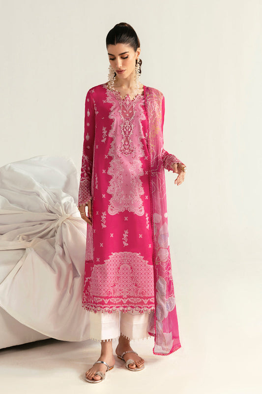 Qalamkar | Q Prints 2025 | PQ-06 VEDA XS Hot Pink Lawn