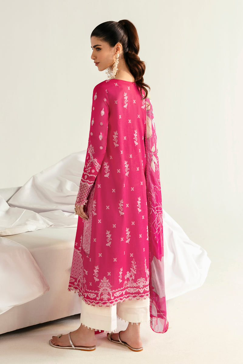 Qalamkar | Q Prints 2025 | PQ-06 VEDA S Hot Pink Lawn