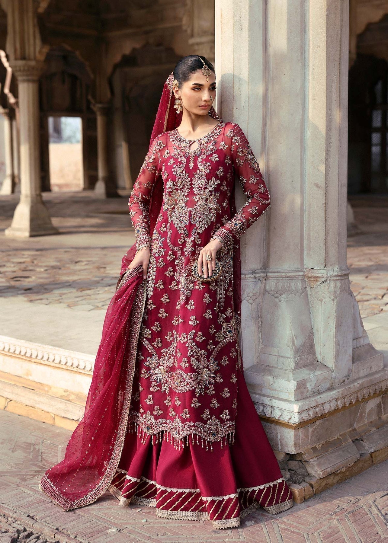 Akbar Aslam | Rajkumari Bridals | Gulrukh XS Maroon Organza