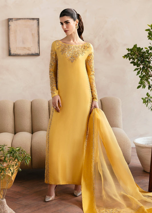 Kanwal Malik | Miray Luxury Pret |Saesha XS Golden Raw Silk