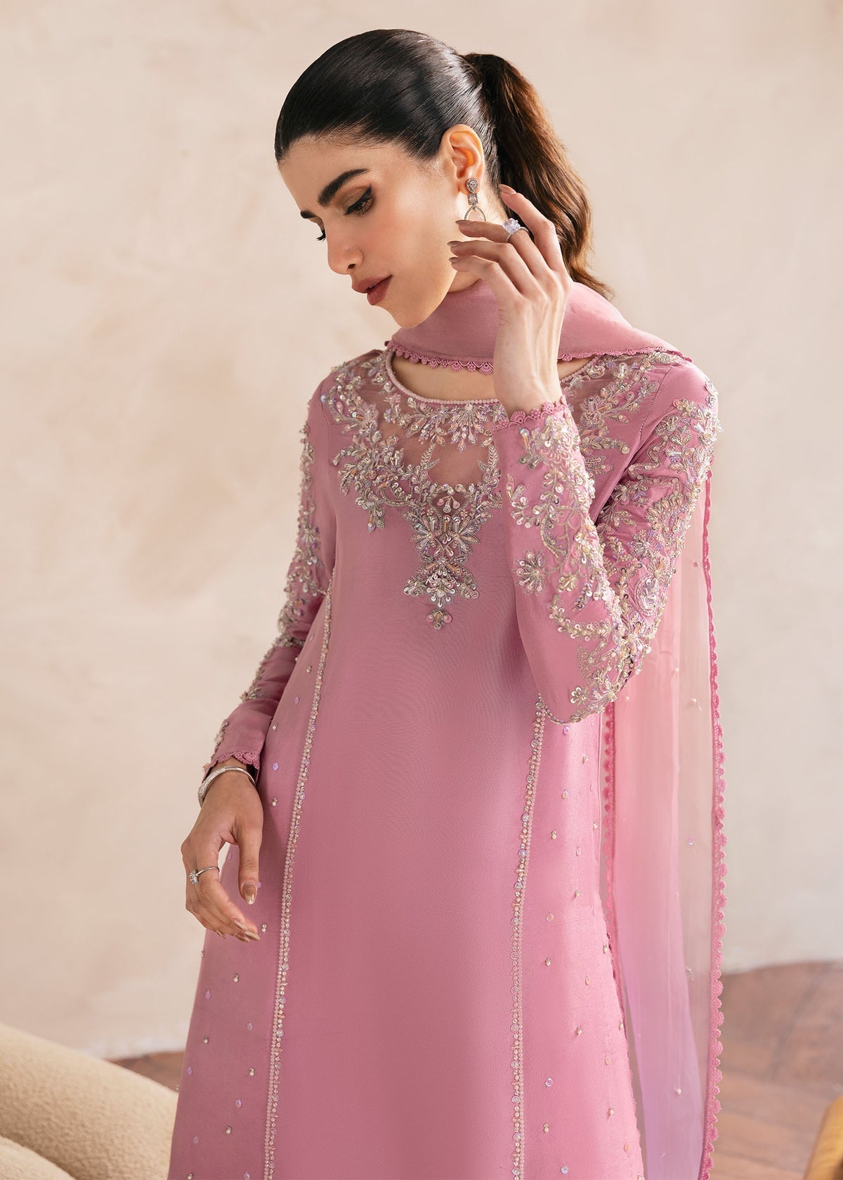 Kanwal Malik | Miray Luxury Pret | Arden S Pink Raw Silk
