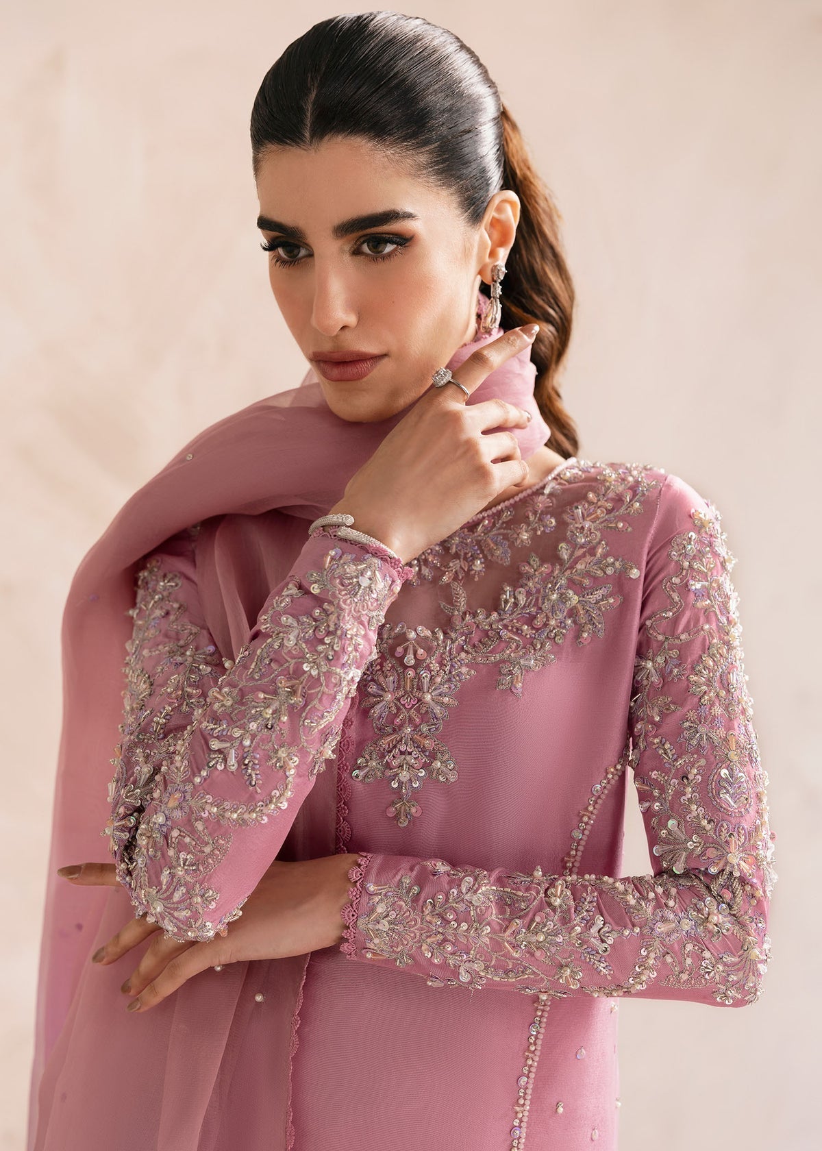 Kanwal Malik | Miray Luxury Pret | Arden XL Pink Raw Silk