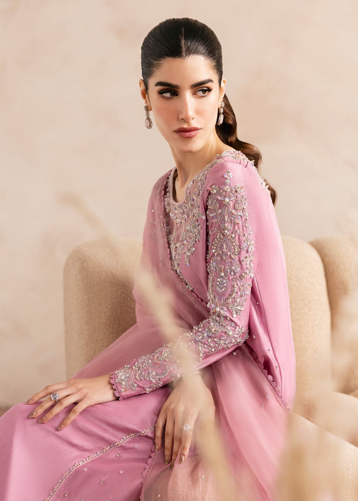 Kanwal Malik | Miray Luxury Pret | Arden L Pink Raw Silk