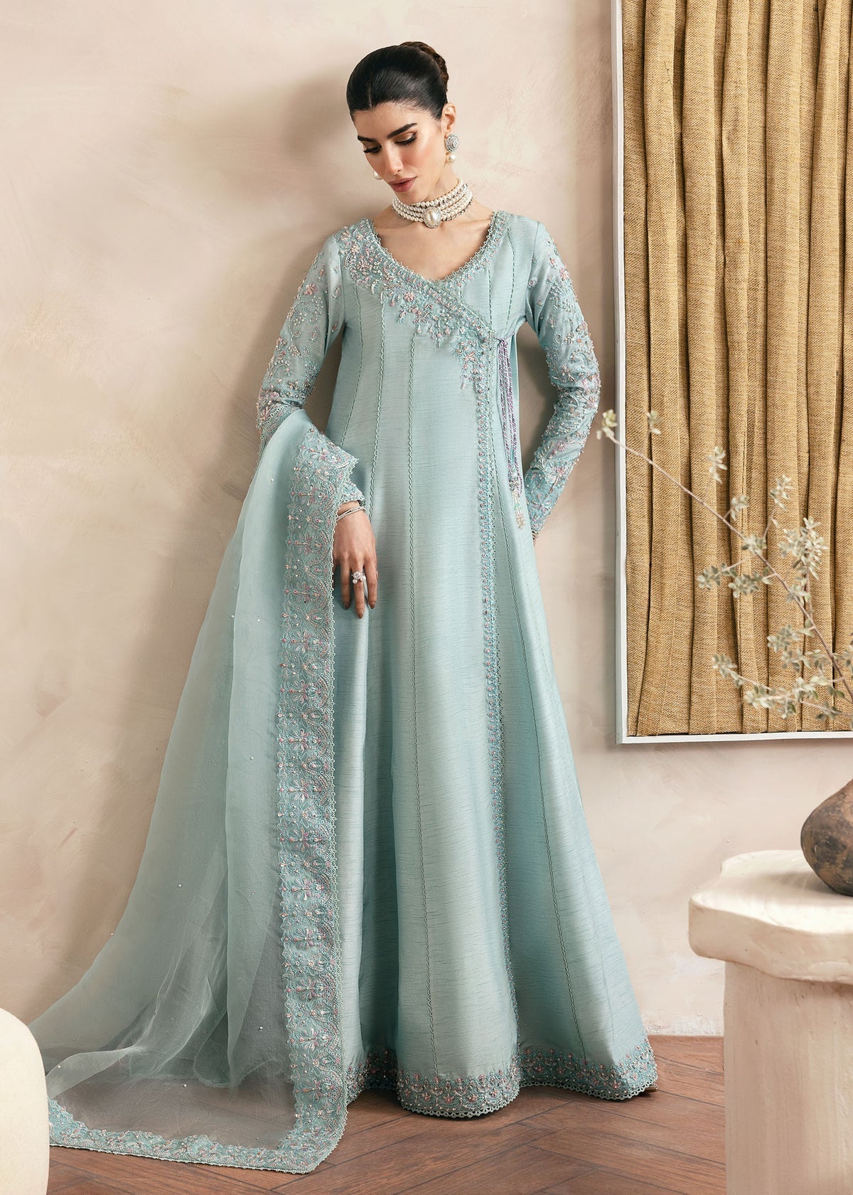 Kanwal Malik | Miray Luxury Pret | Daisy XS Sky Blue Raw Silk