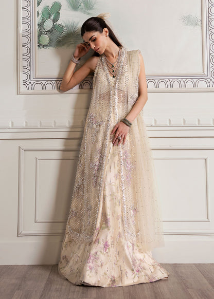 Crimson | A Beautiful Chaos Wedding Collection | A Swarovski Affair XS Ivory Long Open Jacket with Lehnga