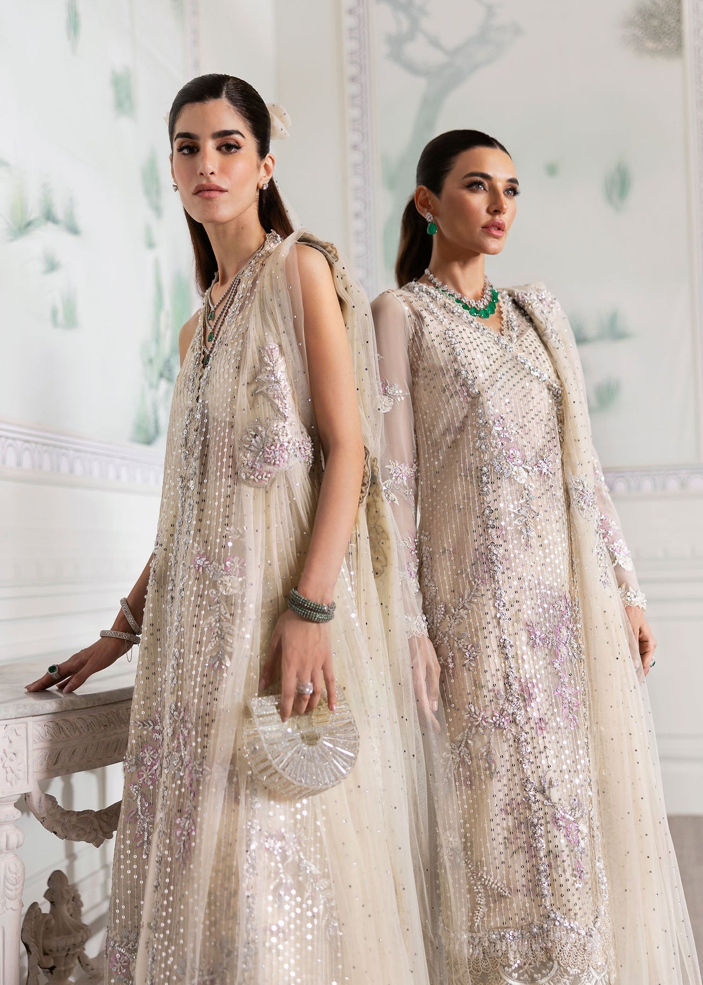 Crimson | A Beautiful Chaos Wedding Collection | A Swarovski Affair S Ivory Angrakha with Lehnga