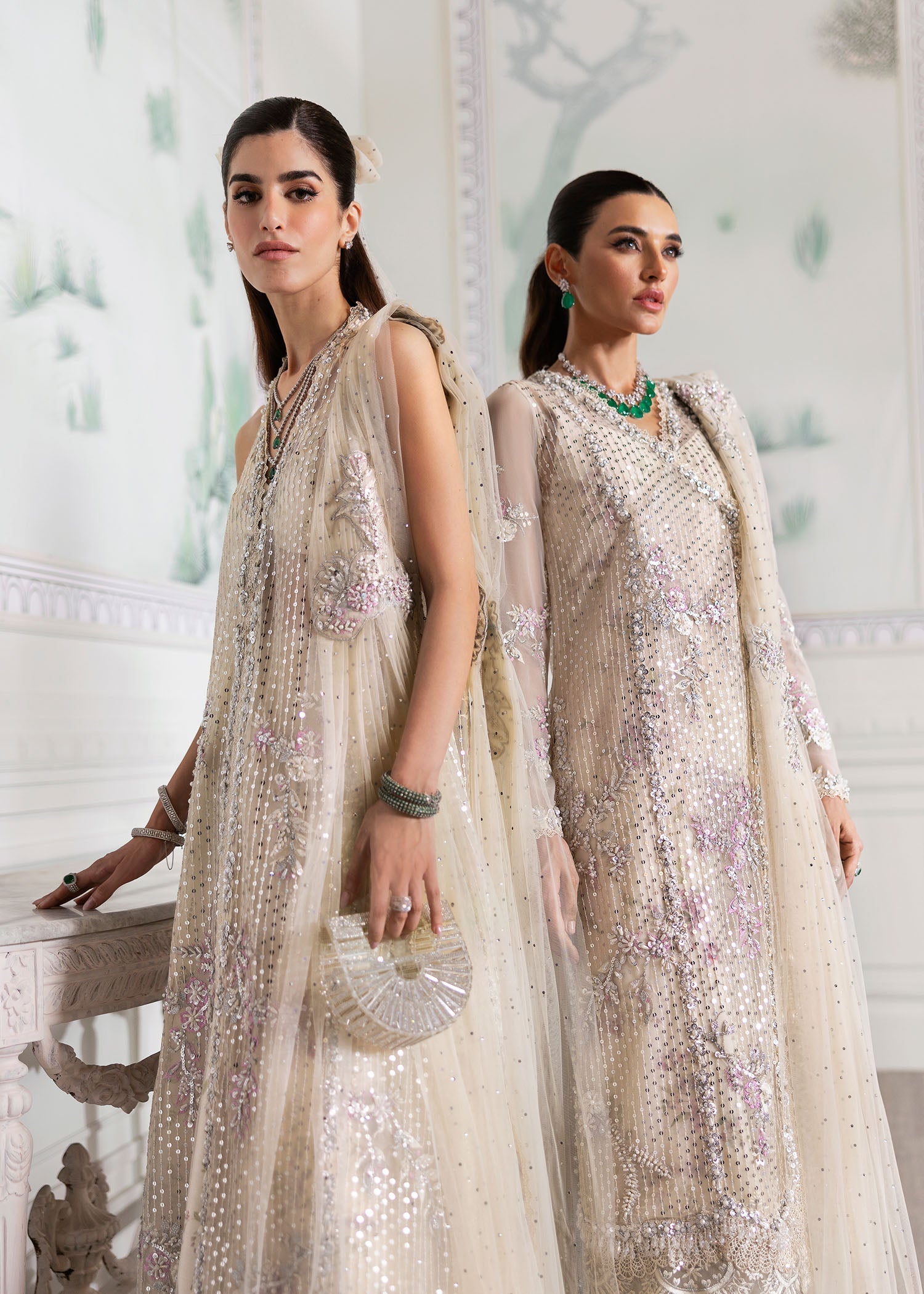 Crimson | A Beautiful Chaos Wedding Collection | A Swarovski Affair S Ivory Angrakha with Lehnga