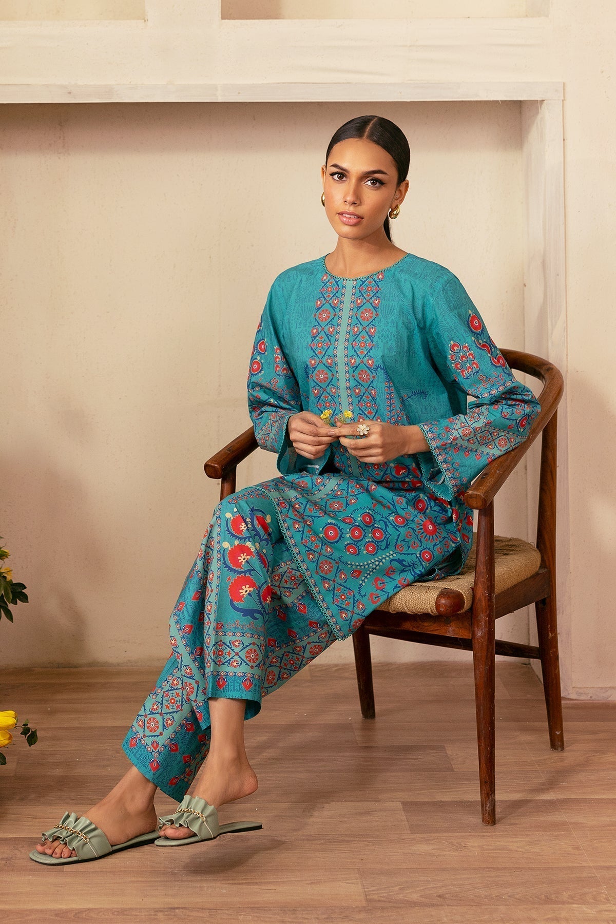 Sahar | Selene 25 | Mystic Suzani L Teal Cambric