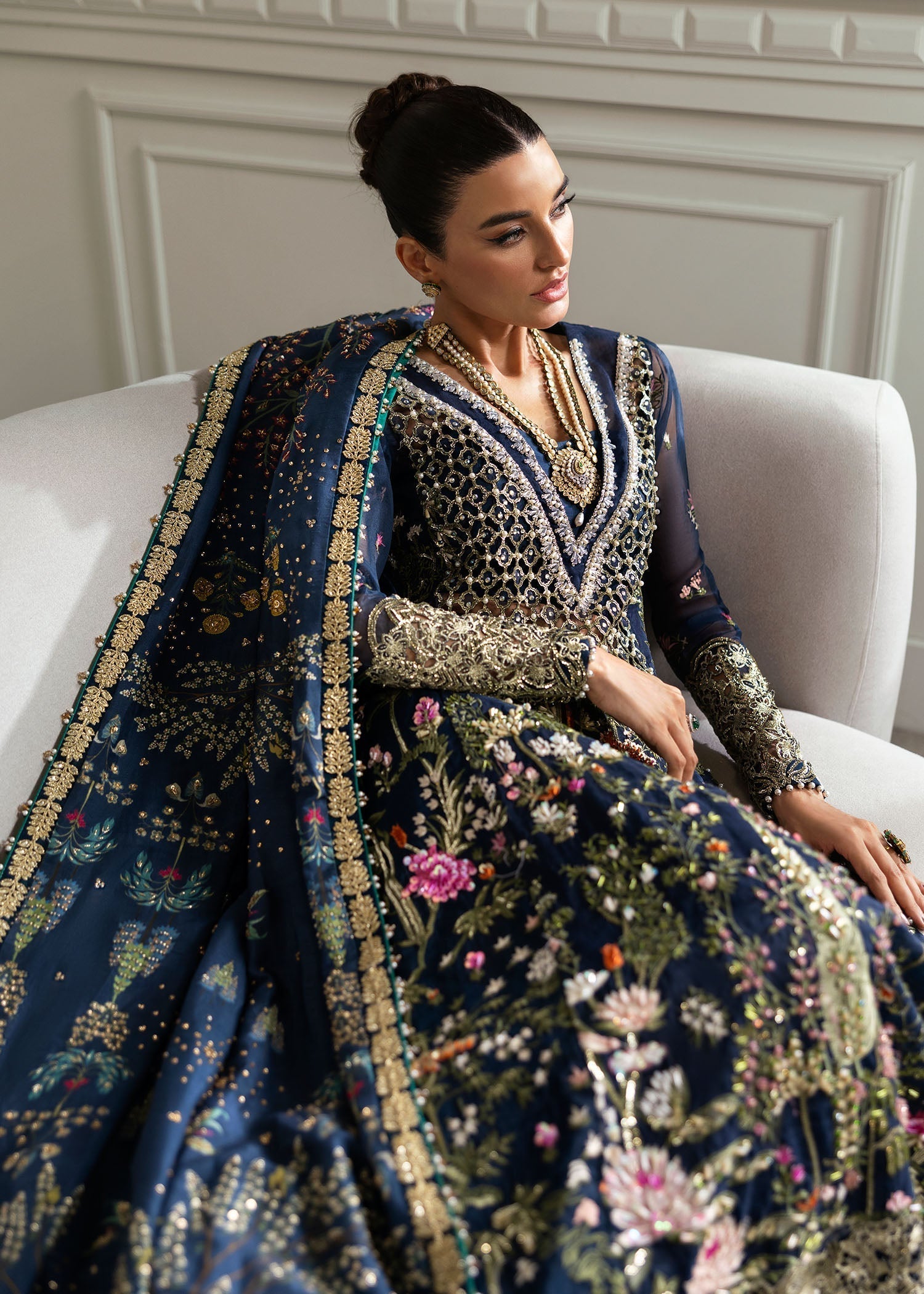 Crimson | A Beautiful Chaos Wedding Collection | Majestic Cypress L Midnight Blue Organza