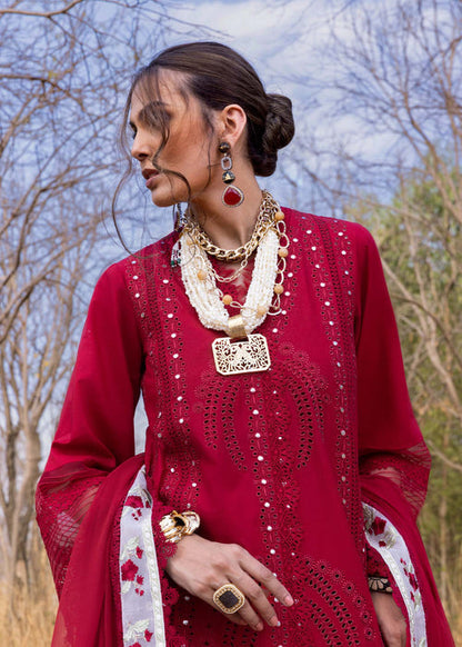 Saira Shakira | Luxury Lawn 25 | SHAMS-A M Maroon Lawn