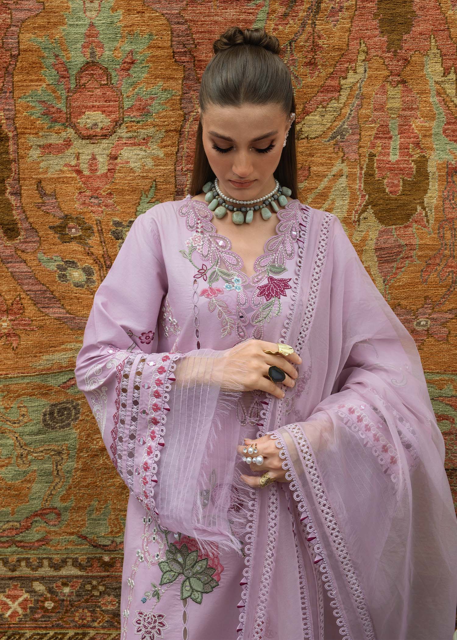 Crimson | Tasawar 25 | MIRROR GARDEN - D3B L Lilac Organza