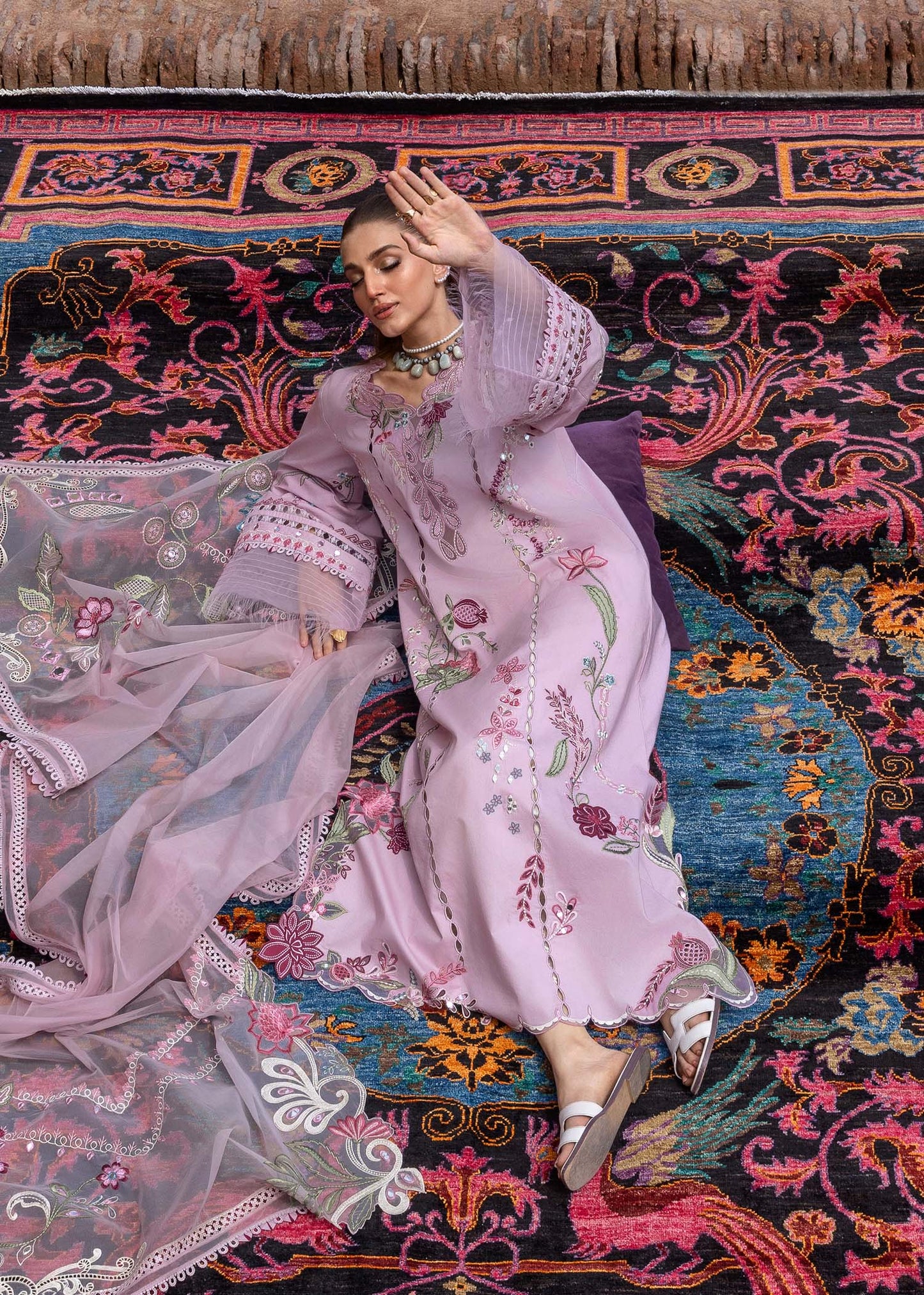Crimson | Tasawar 25 | MIRROR GARDEN - D3B Custom Size Lilac Organza