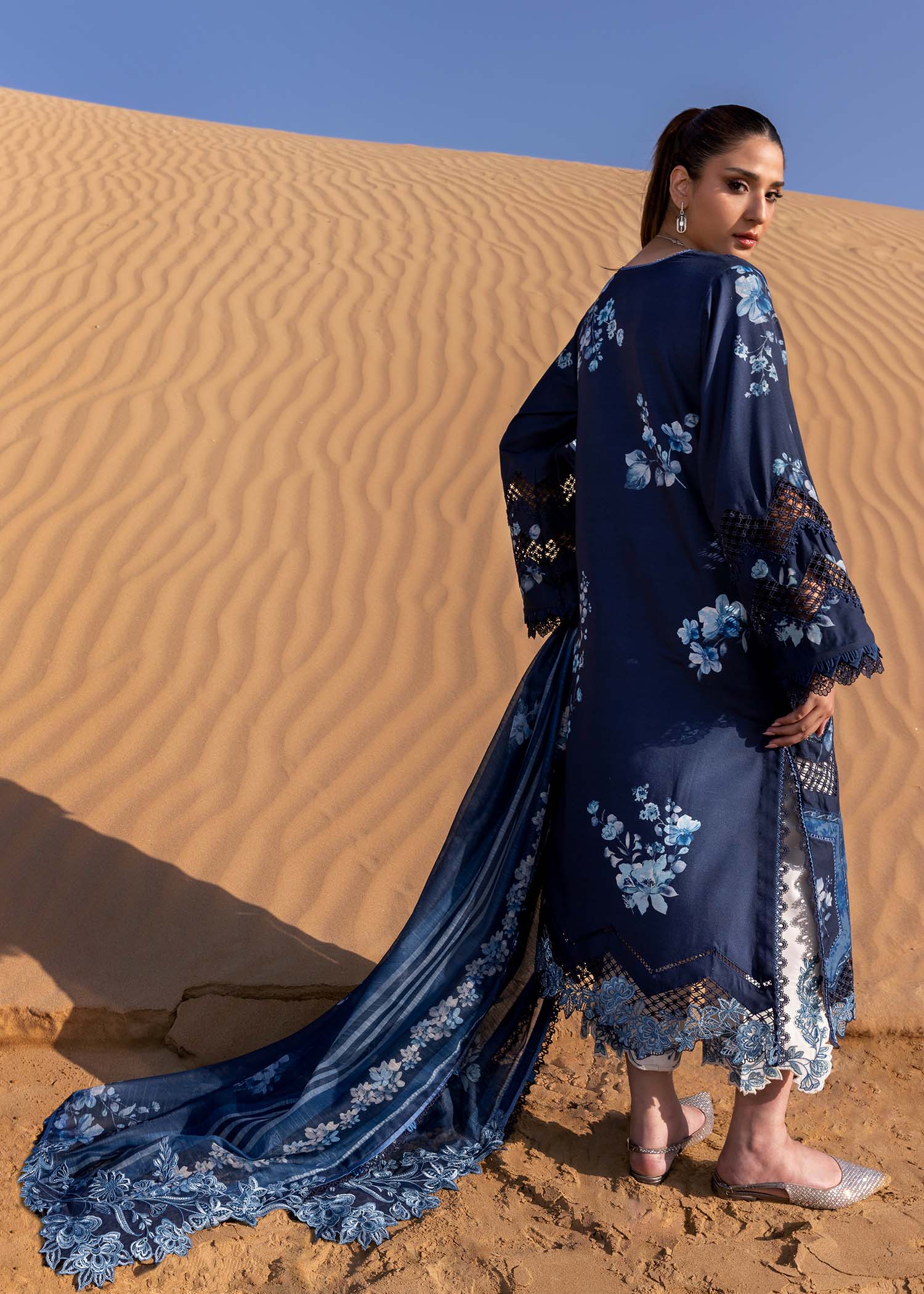 Crimson | Floe by Crimson | Under The Tuscan Love - D1 B S Navy Blue Lawn