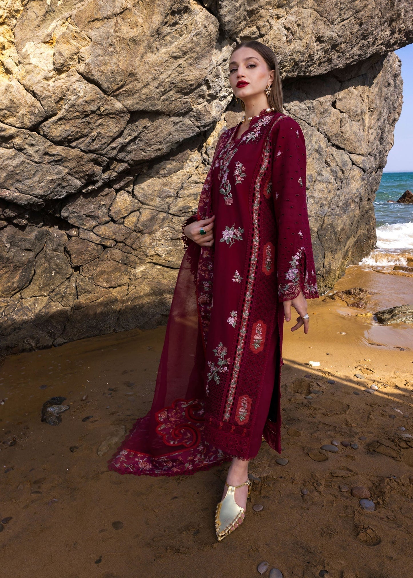 Crimson | Floe by Crimson | Parsi Threads - D5 B L Berry Lawn