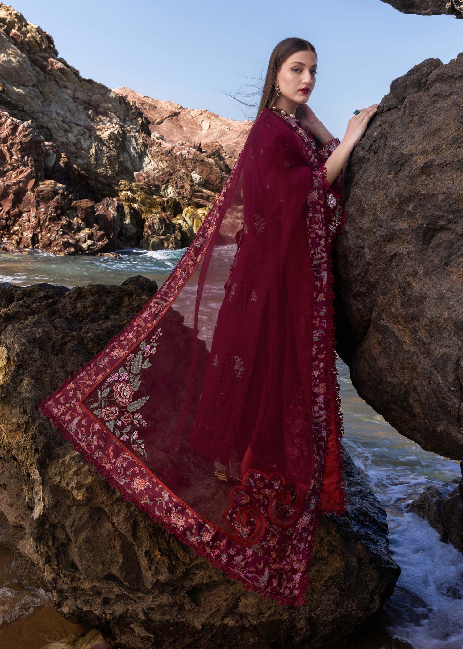 Crimson | Floe by Crimson | Parsi Threads - D5 B S Berry Lawn