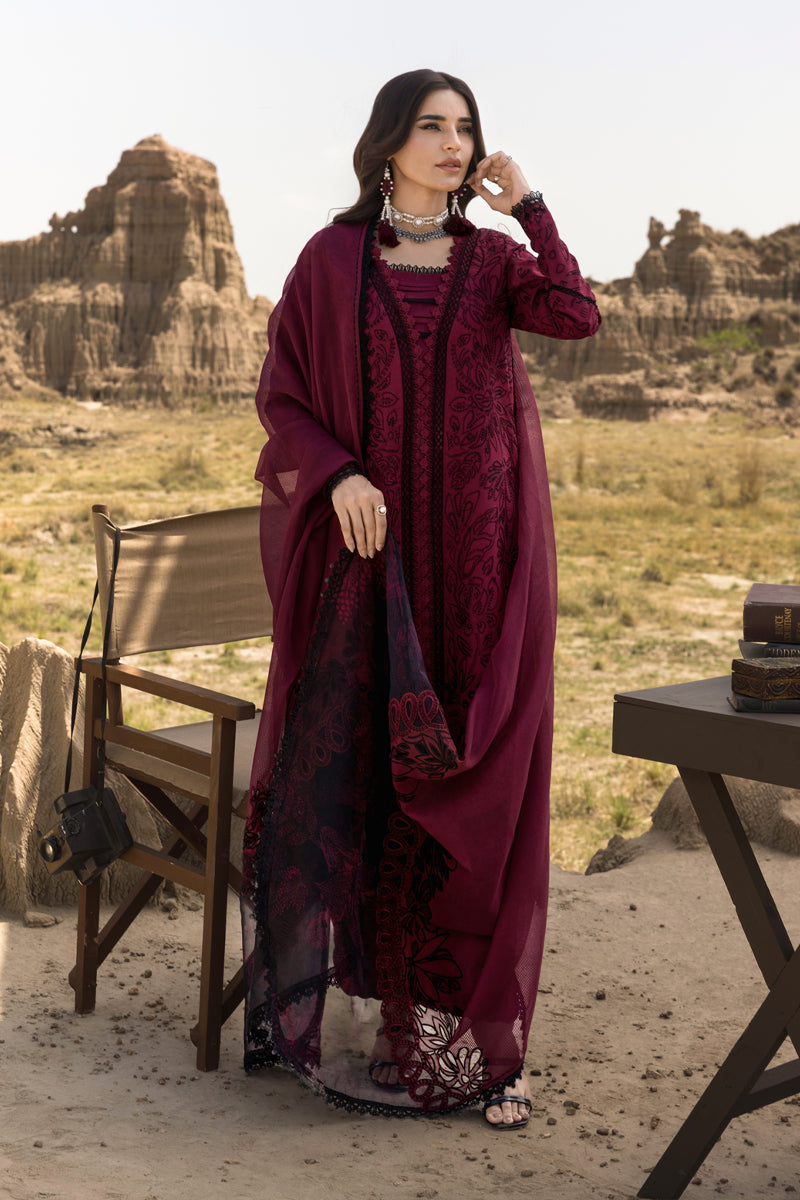 Rangrasiya | Premium Eid Edit 25 | Maya XL Wine Berry Lawn