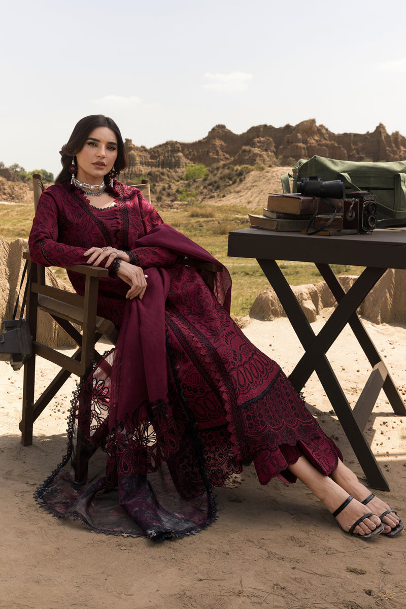 Rangrasiya | Premium Eid Edit 25 | Maya Custom Size Wine Berry Lawn