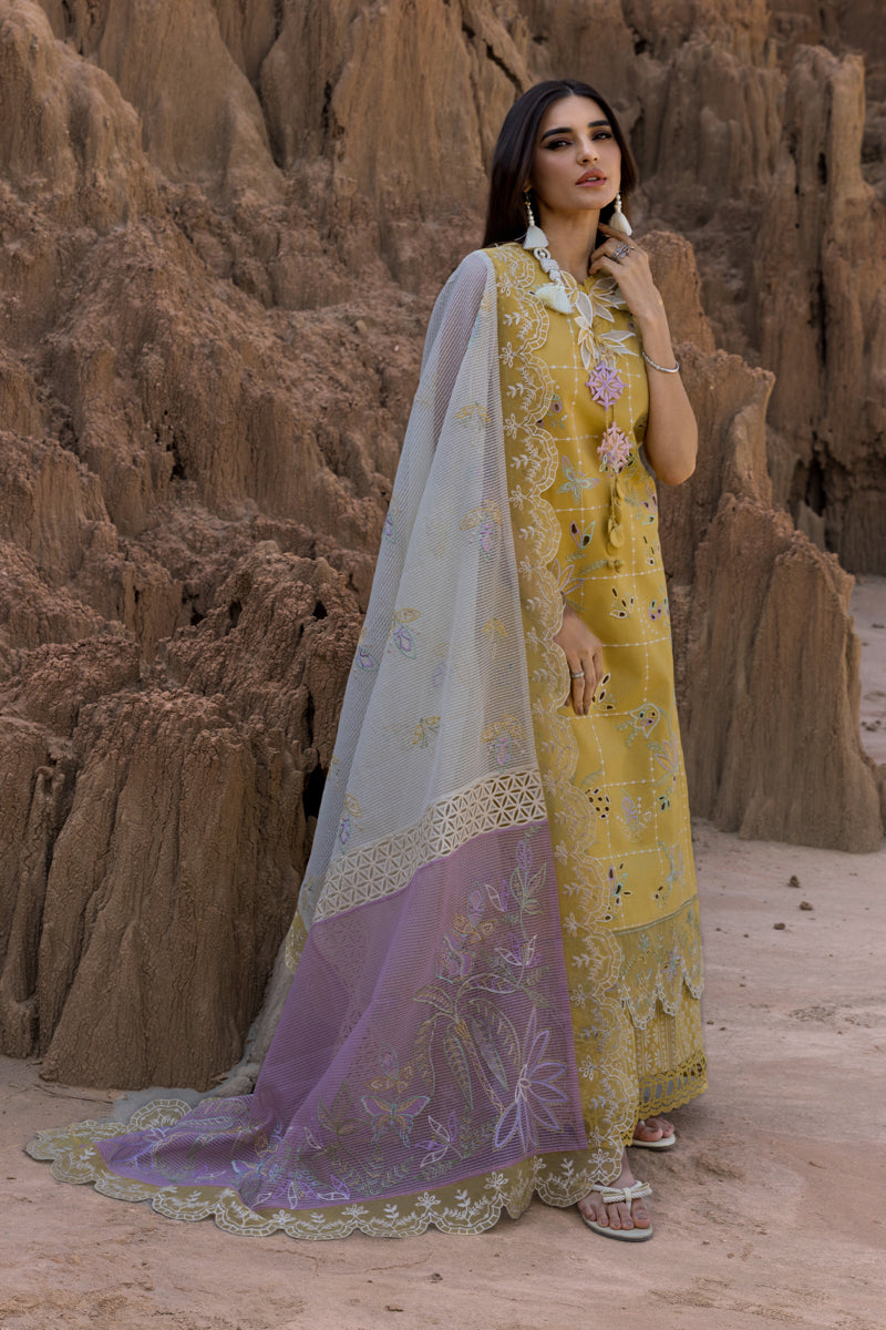 Rangrasiya | Premium Eid Edit 25 | Nadia M Lime Yellow Lawn