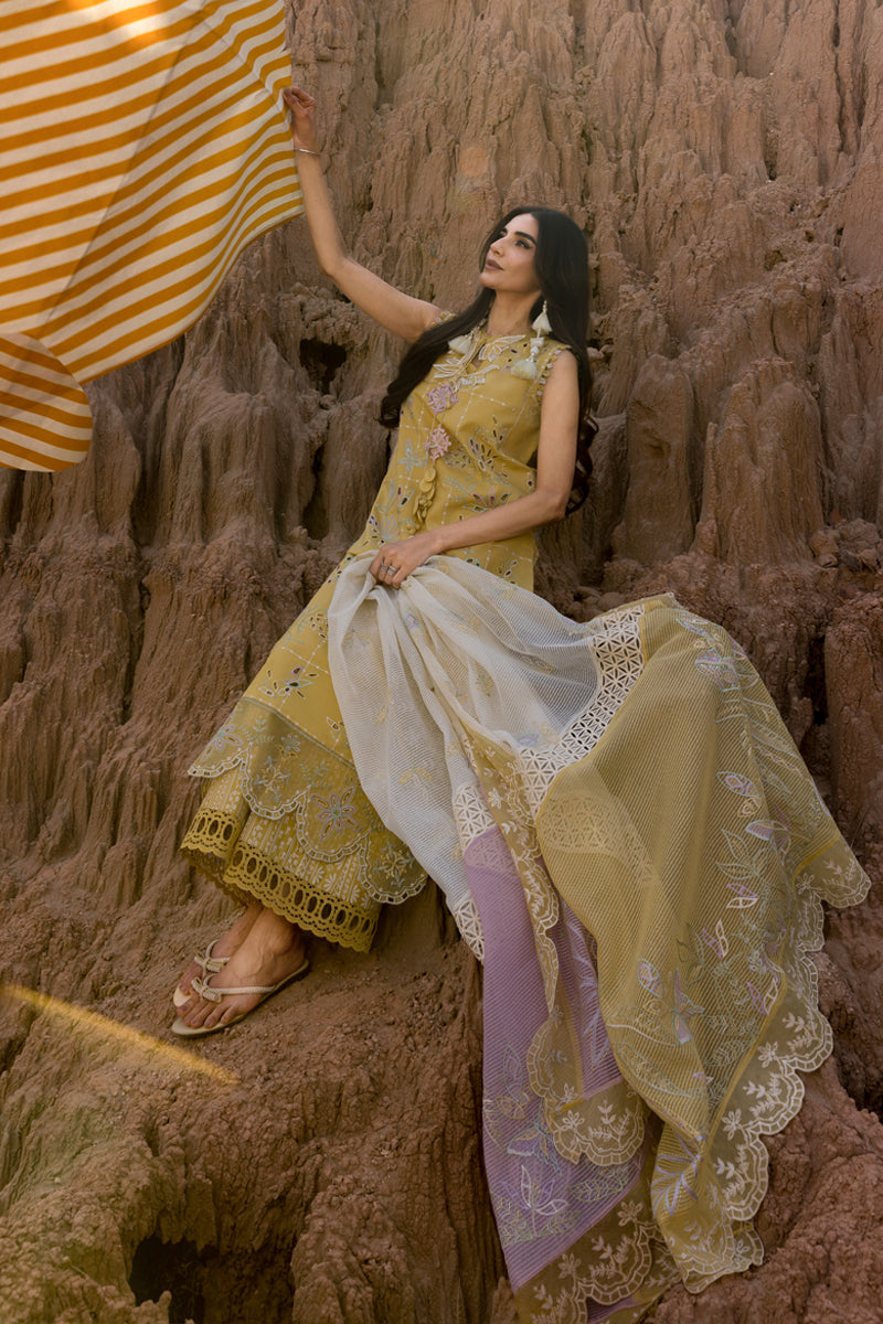 Rangrasiya | Premium Eid Edit 25 | Nadia XL Lime Yellow Lawn