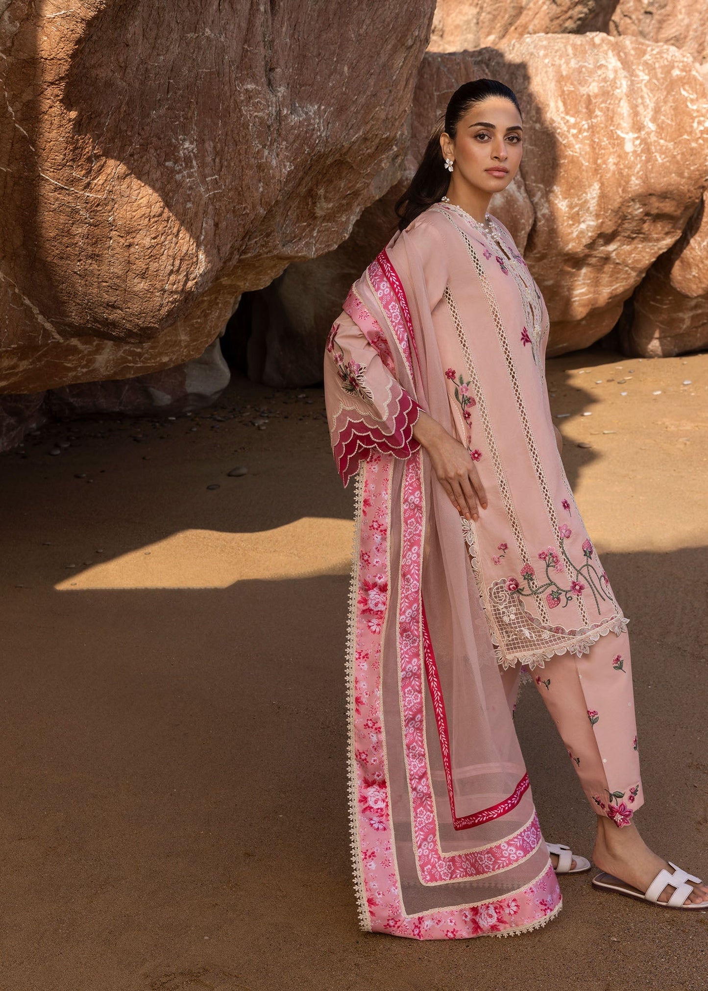 Crimson | Floe by Crimson | Floral Crush - D6 B L Blush Pink Lawn