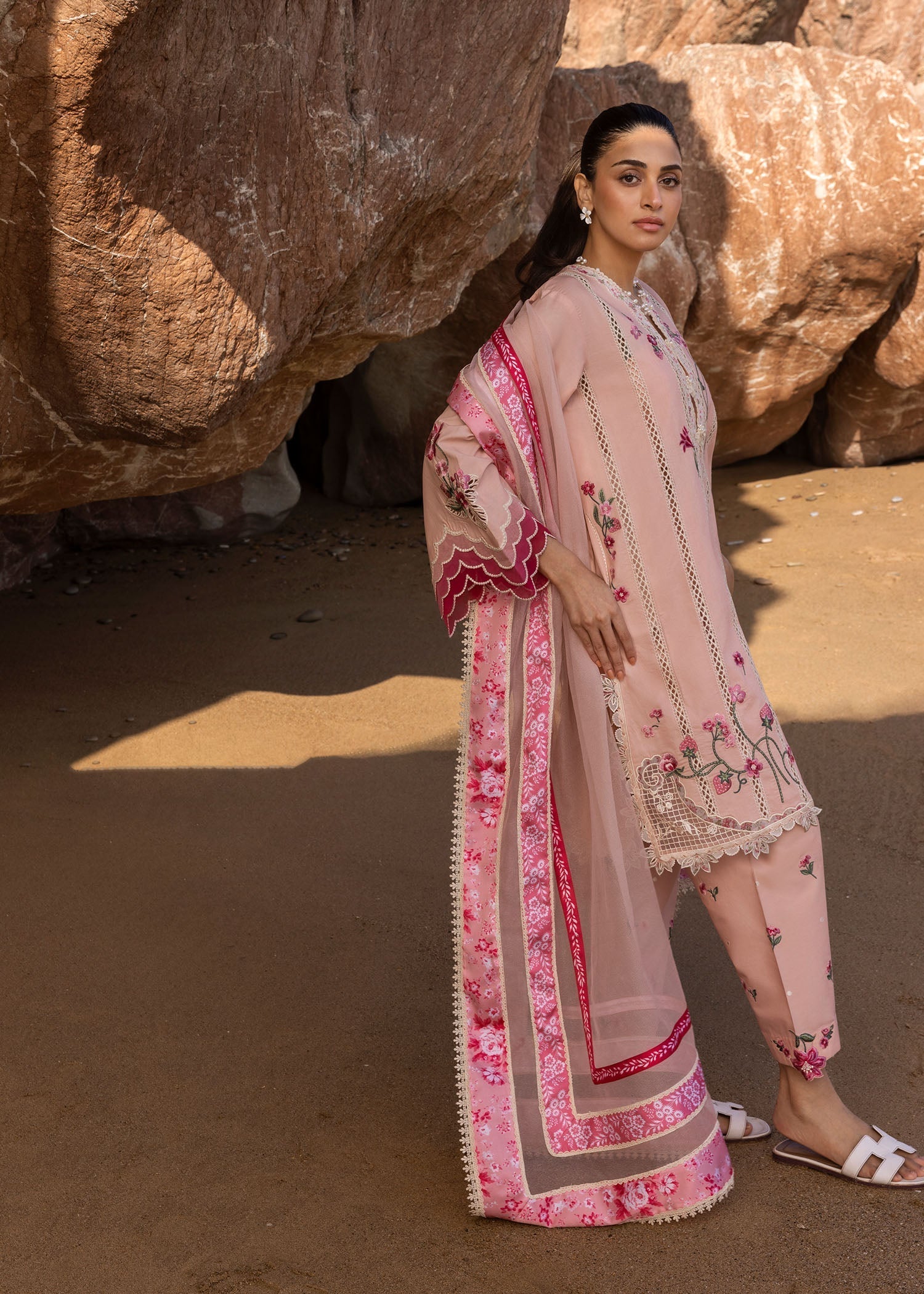 Crimson | Floe by Crimson | Floral Crush - D6 B L Blush Pink Lawn