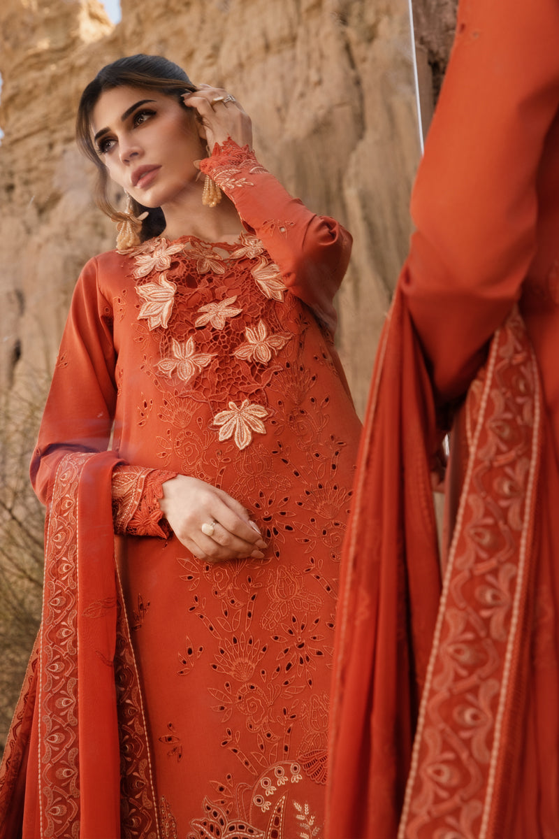 Rangrasiya | Premium Eid Edit 25 | Mahi M Burnt Orange Lawn