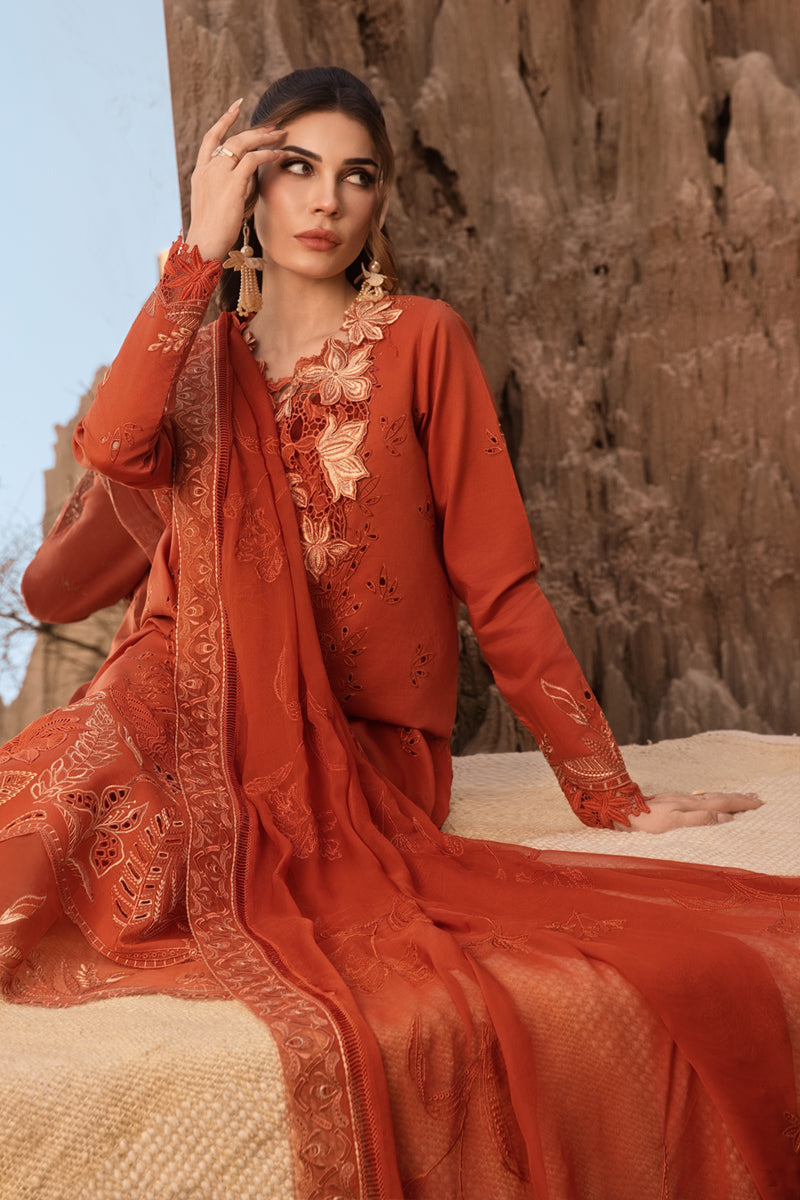 Rangrasiya | Premium Eid Edit 25 | Mahi L Burnt Orange Lawn