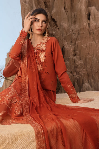 Rangrasiya | Premium Eid Edit 25 | Mahi L Burnt Orange Lawn