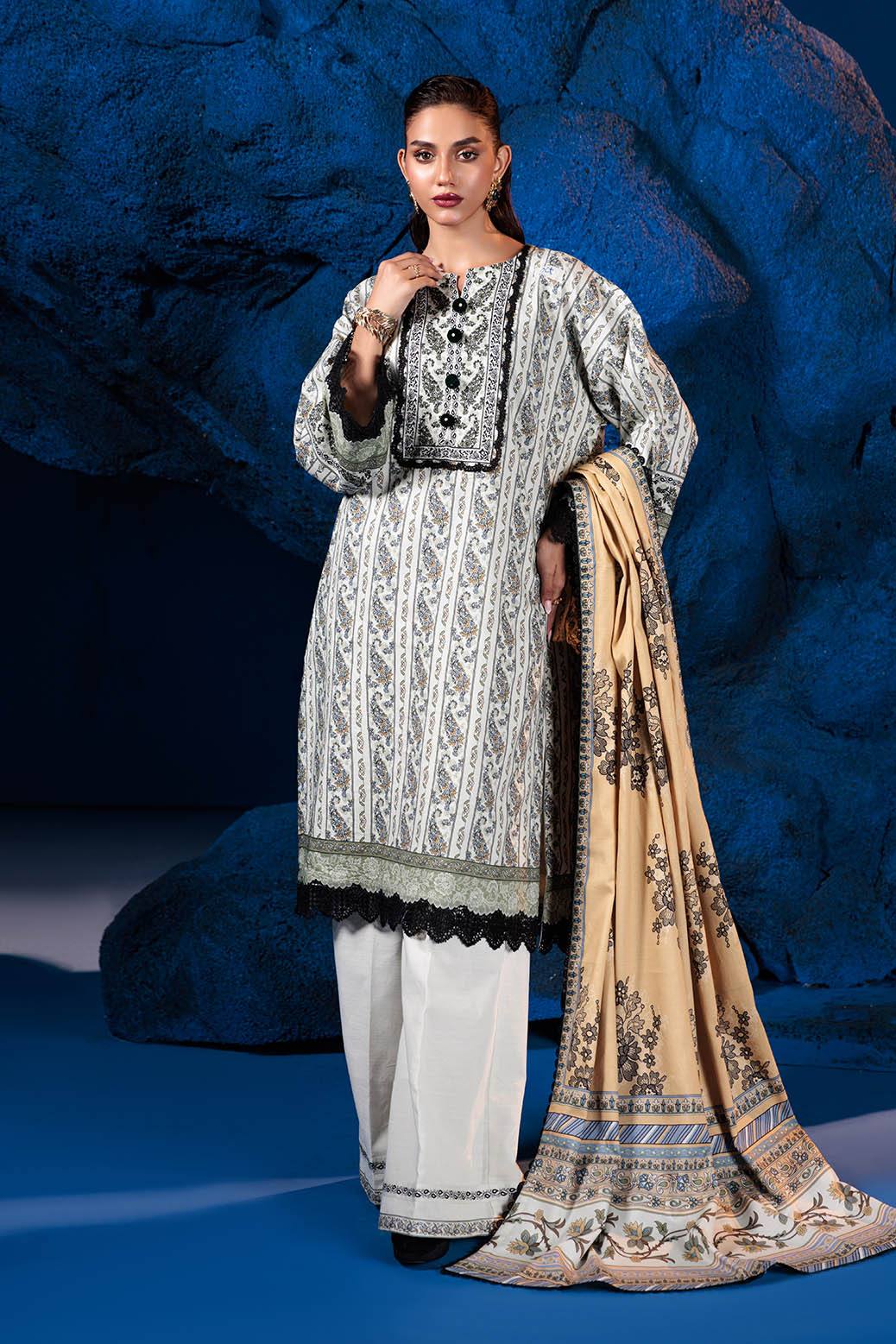 Bonanza Satrangi | Sand Storm 3 Pc (2W24P3P221) White