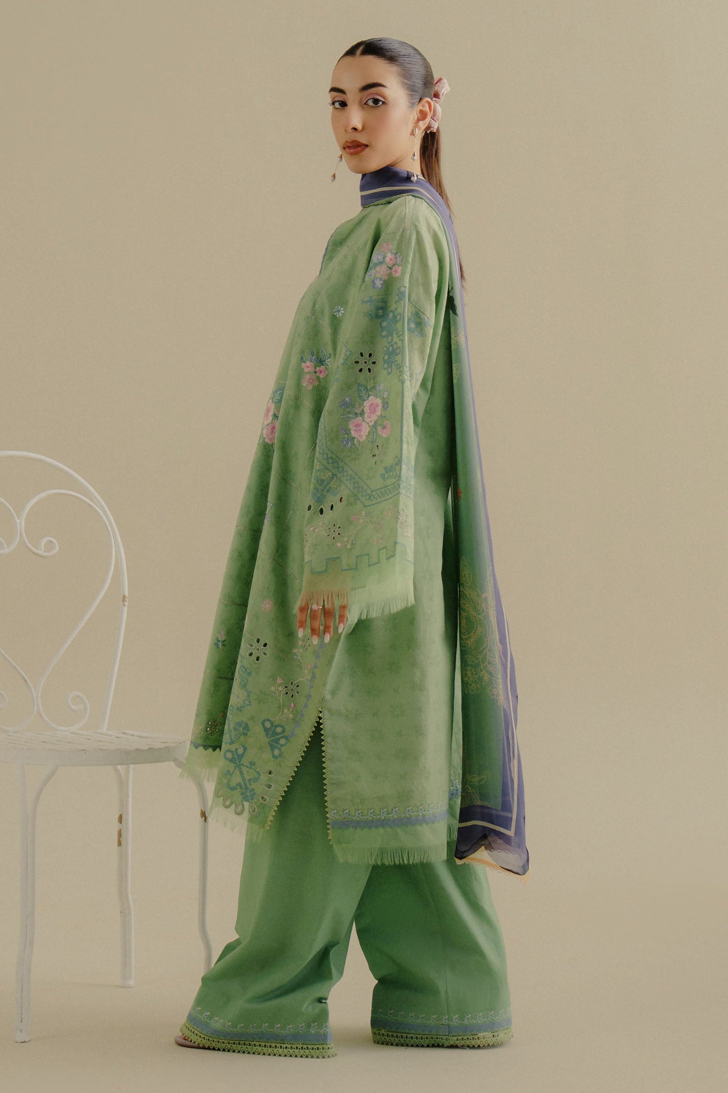 Zara Shahjahan | Coco Lawn 25 | Sufa-5A S Pastel Green Lawn