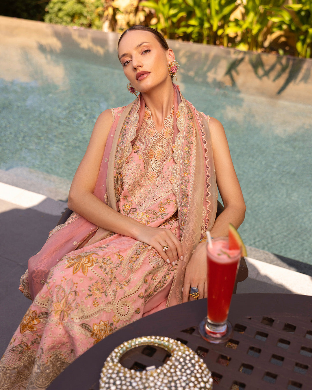 Faiza Saqlain | Zinnia Lawn 25 | Peony S Pink Lawn