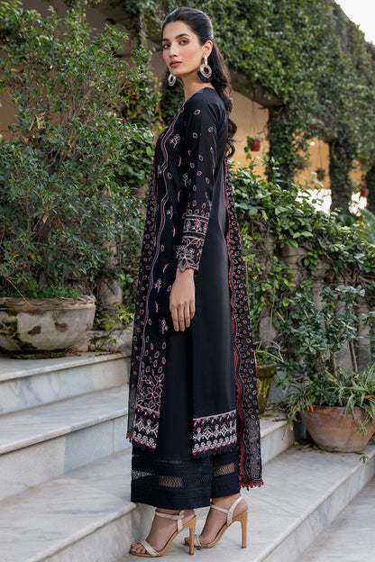 Farasha | Summer Weaves Embroidered Lawn | Black Rose S Black Lawn
