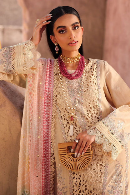 Nureh | Bazaar Lawn | NE-159 M Beige Lawn