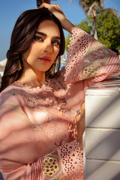 Rangrasiya | Premium Summer Lawn 25 | Bareeha M Peach Lawn