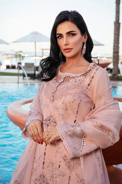 Rangrasiya | Premium Summer Lawn 25 | Amani M Nude Pink Lawn