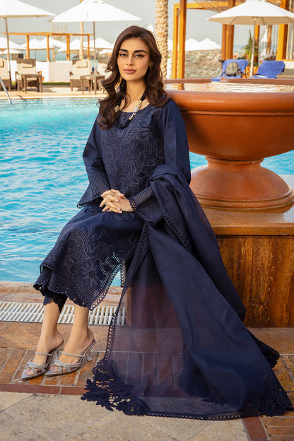 Rangrasiya | Premium Summer Lawn 25 | Zara Custom Size Navy Blue Lawn