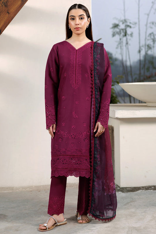 Farasha | Summer Weaves Embroidered Lawn | Garnet Passion XS Berry Lawn