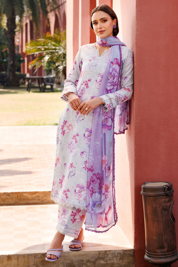 Farasha | Printed Essentials | Rosy Mist L Soft Lilac Lawn