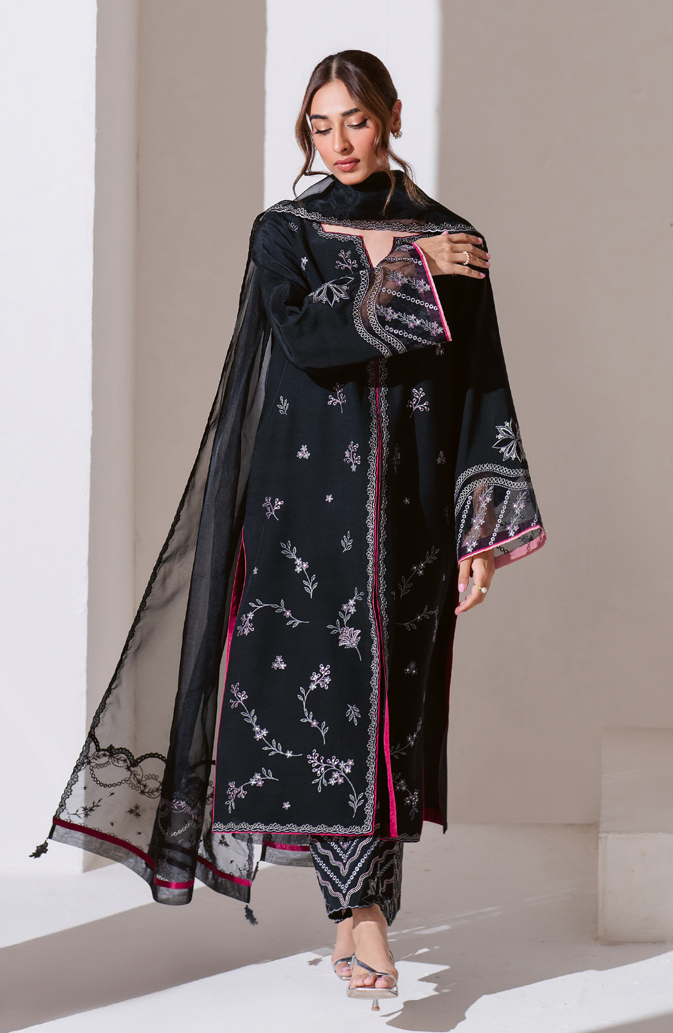 Seran | Eid Luxe Pret 25 | CIAR L Black Raw Silk