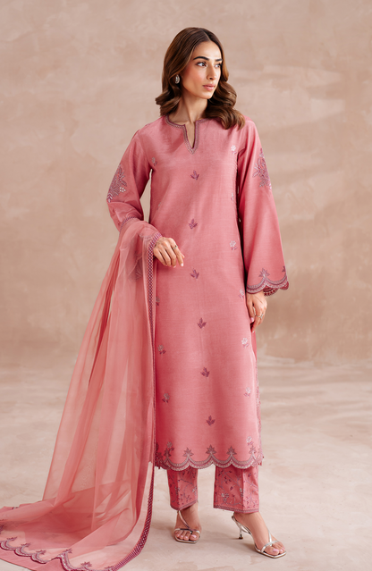 Seran | Eid Luxe Pret 25 | ESHE L Blush Pink Raw Silk